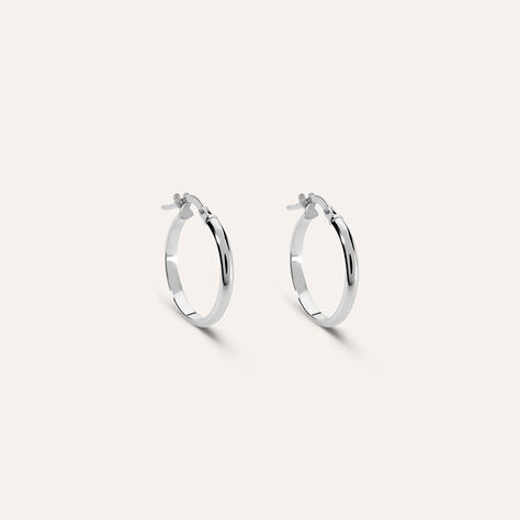 Orecchini A Cerchio Toujours Oro Bianco - Orecchini a Cerchio Donna | Stroili