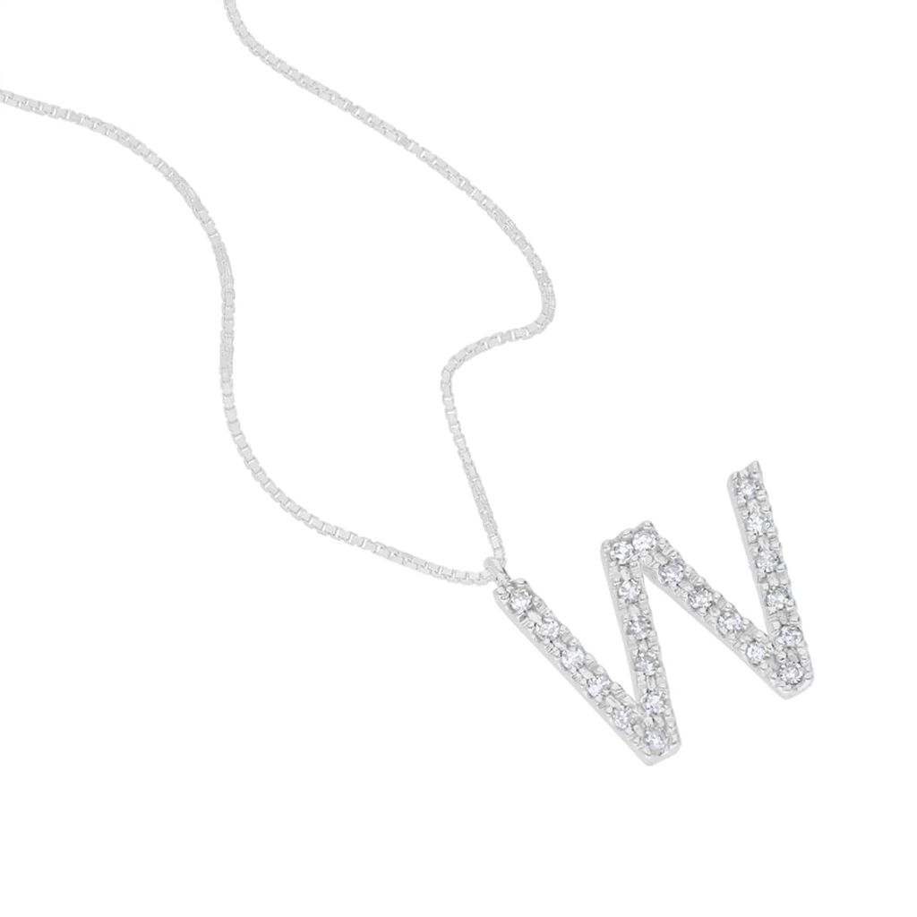 Collana Diamond Letters Oro Bianco Diamante - Collane Donna | Stroili