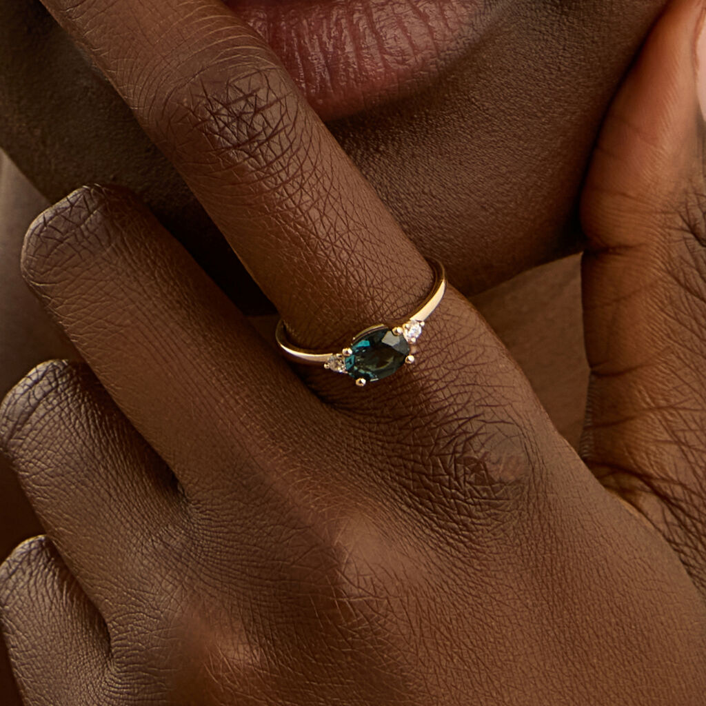 Anello Solitario Amélie Oro Giallo Topazio Cubic Zirconia