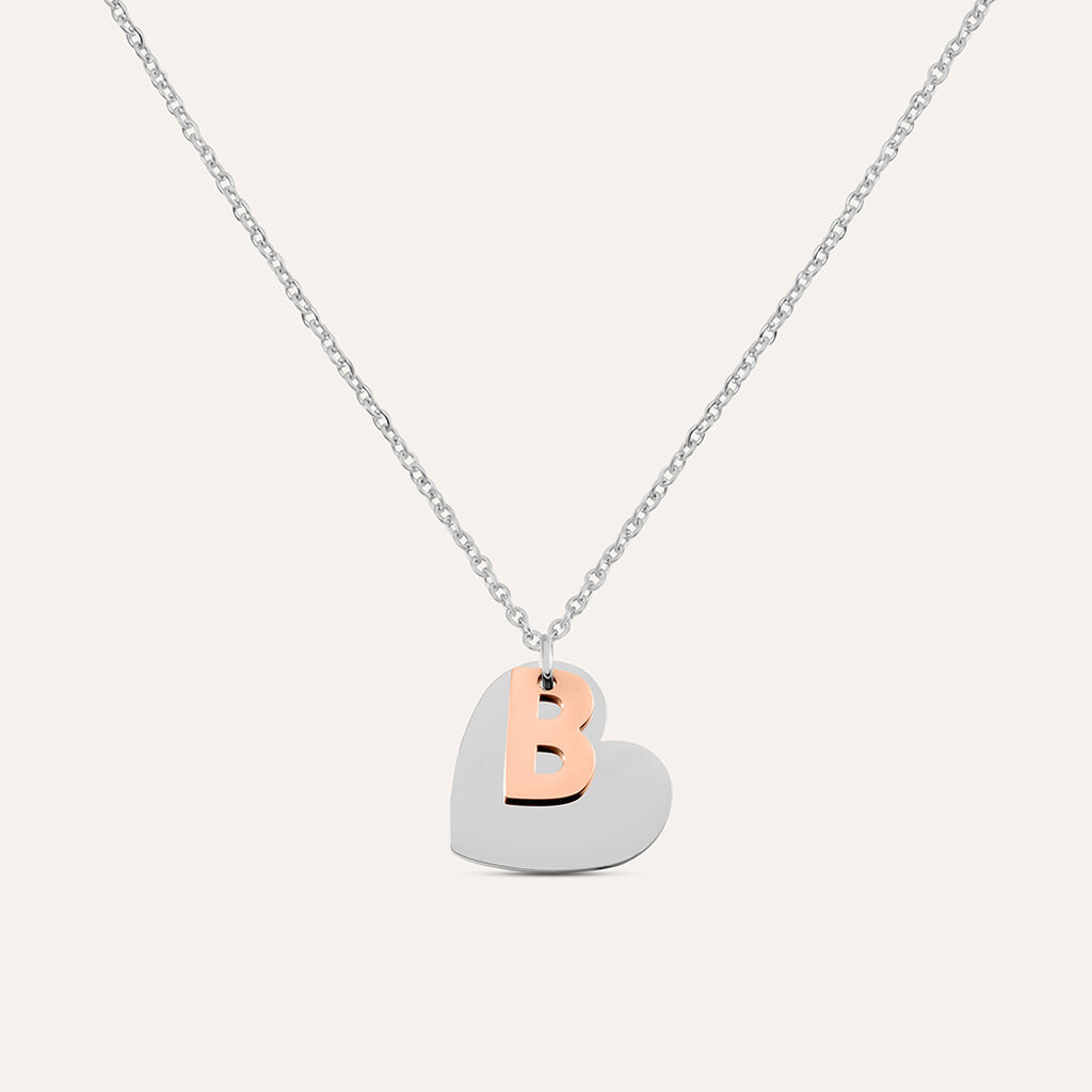 Collana Sunrise Acciaio Bicolore Bianco / Rosa