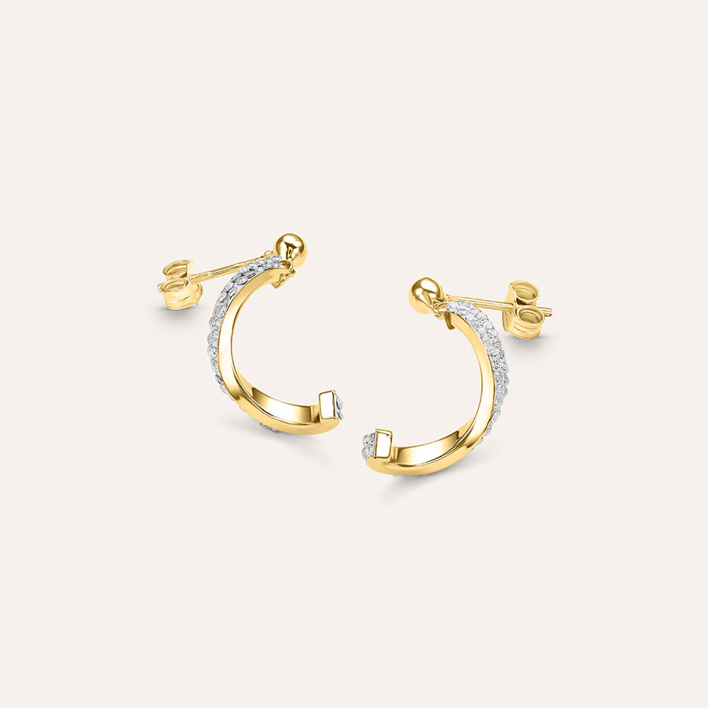 Orecchini Pendenti Crystal Gold Oro Giallo Cristallo