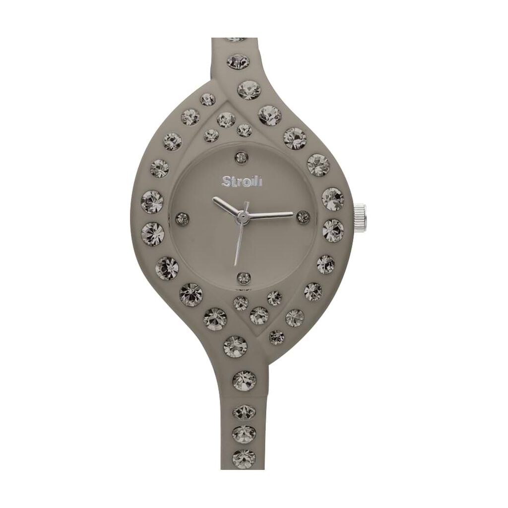 Orologio cinturino policarbonato tortora con cristalli - Orologi per Prima Comunione Donna | Stroili