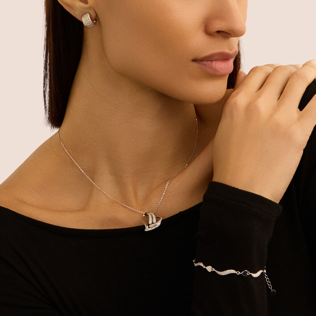 Orecchini Lobo Silver Shine Argento Rodiato Cubic Zirconia - Orecchini a Lobo Donna | Stroili
