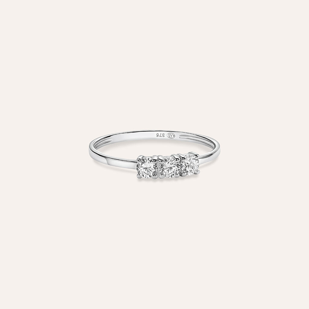 Anello Trilogy Claire Oro Bianco Cubic Zirconia - Anelli con Pietre Donna | Stroili