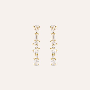 Orecchini Lobo Silver Glow Argento Dorato Cubic Zirconia