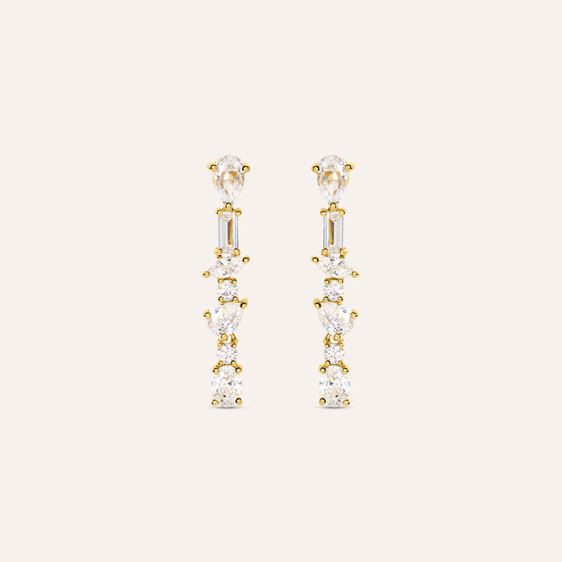 Orecchini Lobo Silver Glow Argento Dorato Cubic Zirconia - Orecchini a Lobo Donna | Stroili