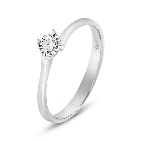 Anello Solitario Valentino Diamotion Oro Bianco Diamante - Anelli con Pietre Donna | Stroili