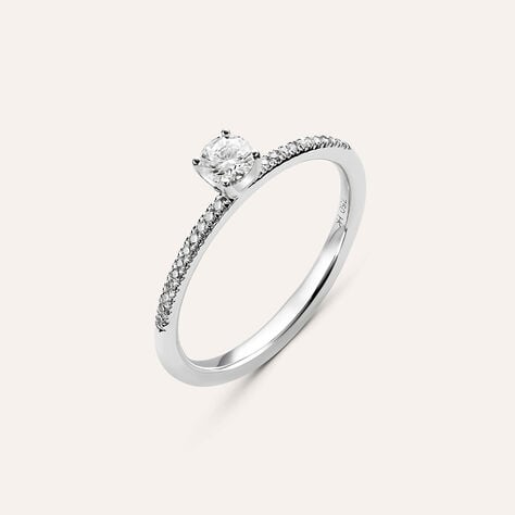 Anello Solitario Firmamenti Oro Bianco Diamante - Anelli con Pietre Donna | Stroili