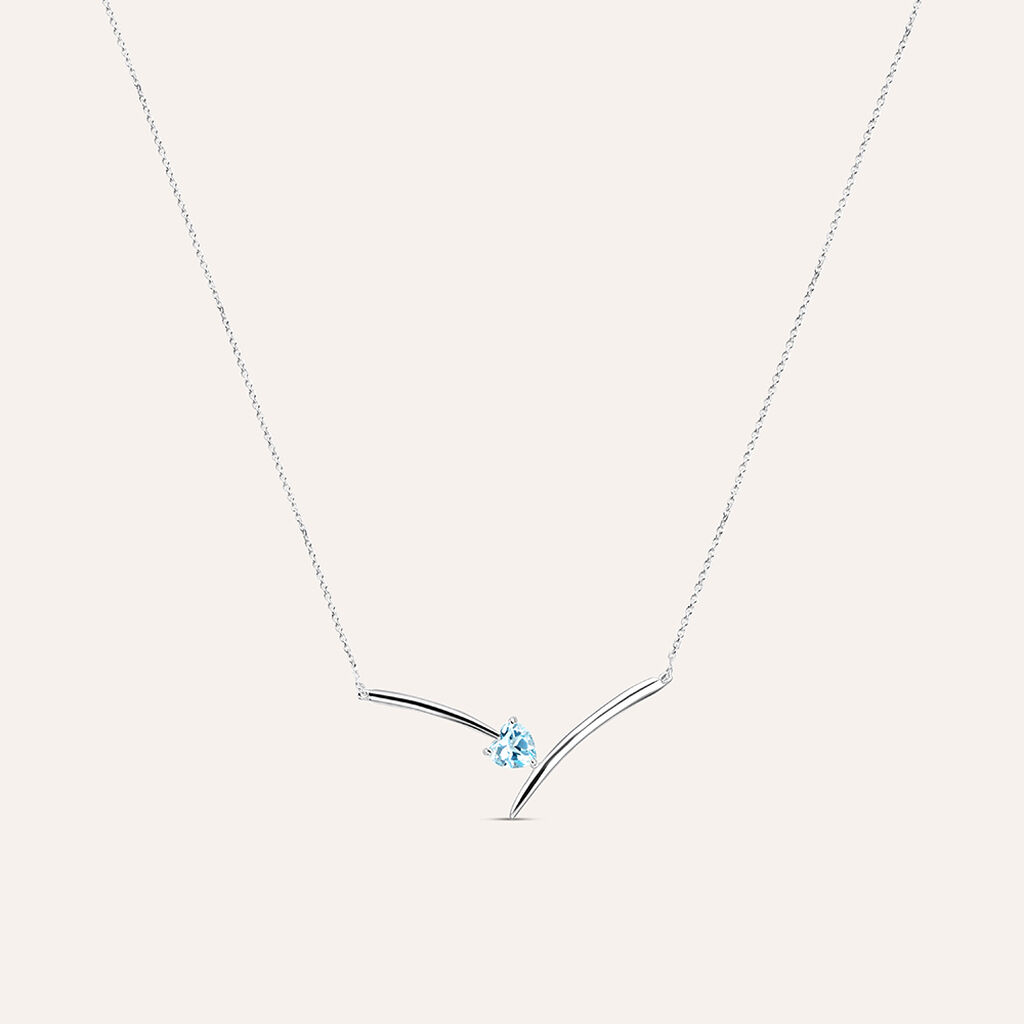 Collana Am&eacute;lie Oro Bianco Topazio