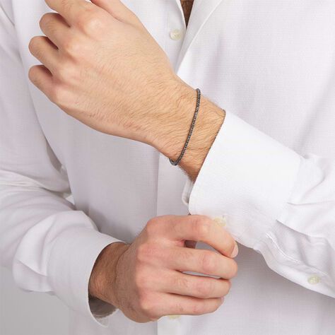 Bracciale Tennis Gentleman Argento Nero Cubic Zirconia - Bracciali Tennis Uomo | Stroili