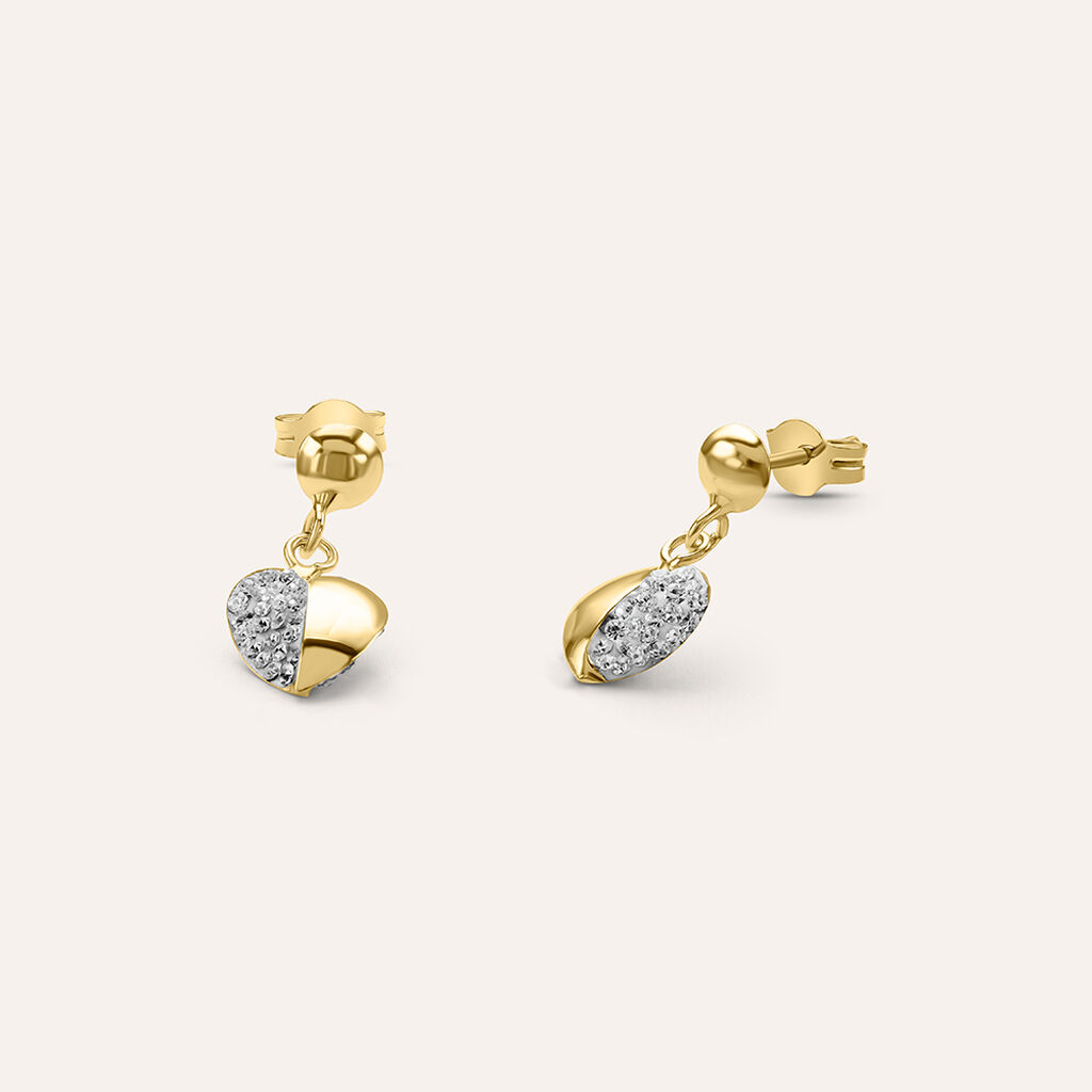 Orecchini Pendenti Crystal Gold Oro Giallo Cristallo