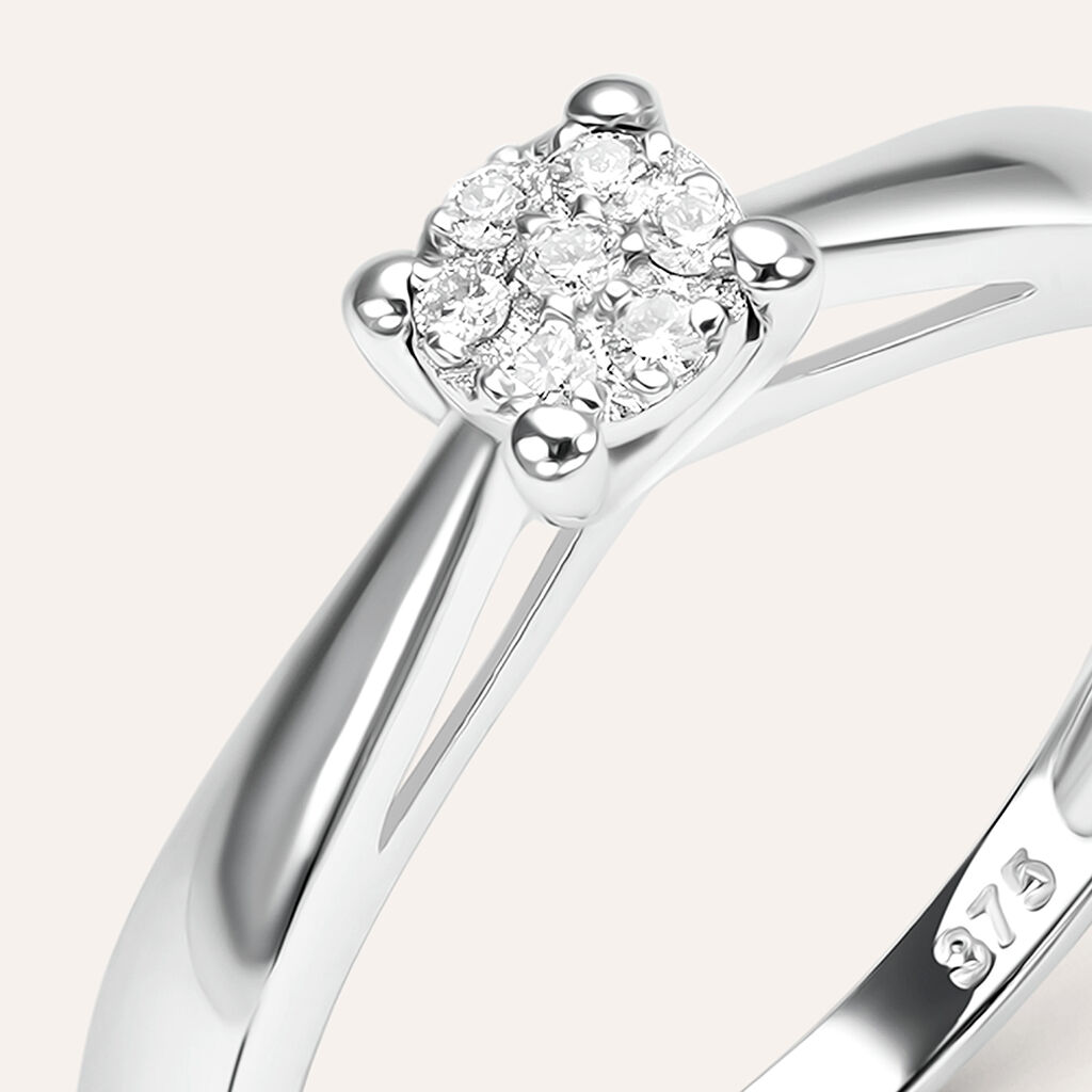 Anello Solitario Sophia Oro Bianco Diamante - Anelli con Pietre Donna | Stroili