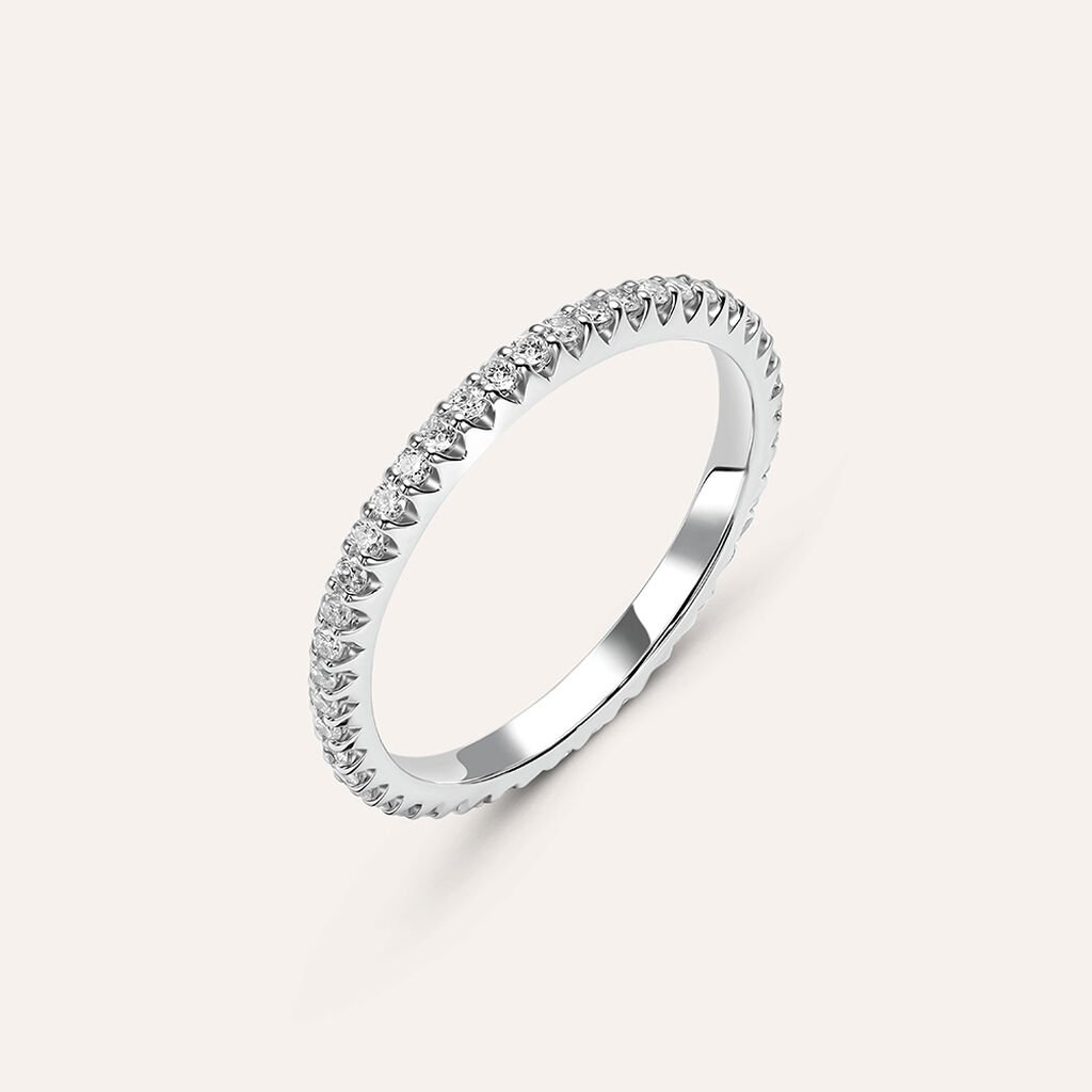 Fede Classica Eternity 2 mm Oro Bianco Diamante