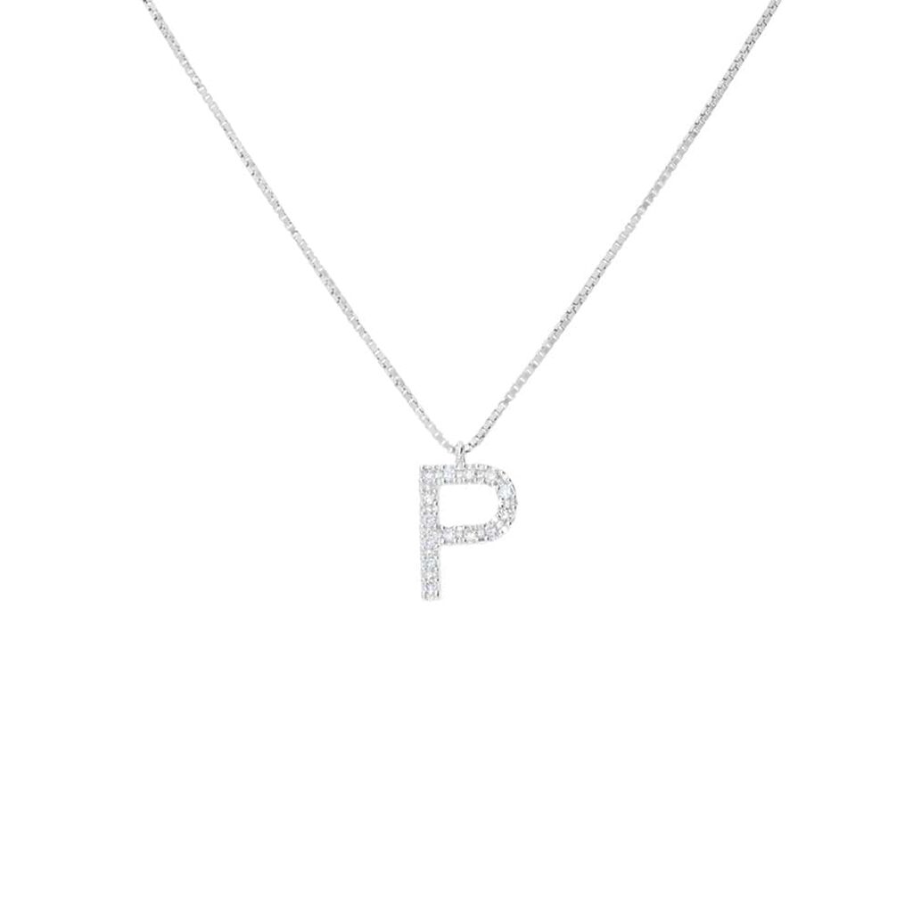 Collana Diamond Letters Oro Bianco Diamante - Collane Donna | Stroili