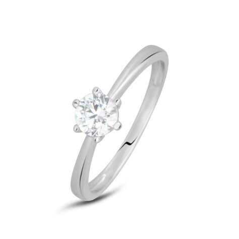 Anello Solitario Claire Oro Bianco E Cubic Zirconia - Anelli con Pietre Donna | Stroili