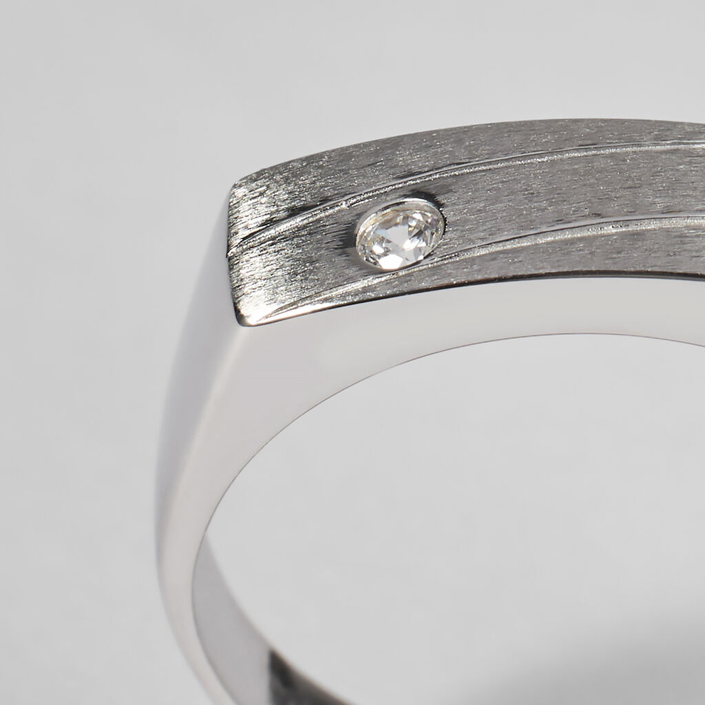 Anello Chevalier Gentleman Argento Rodiato Cubic Zirconia