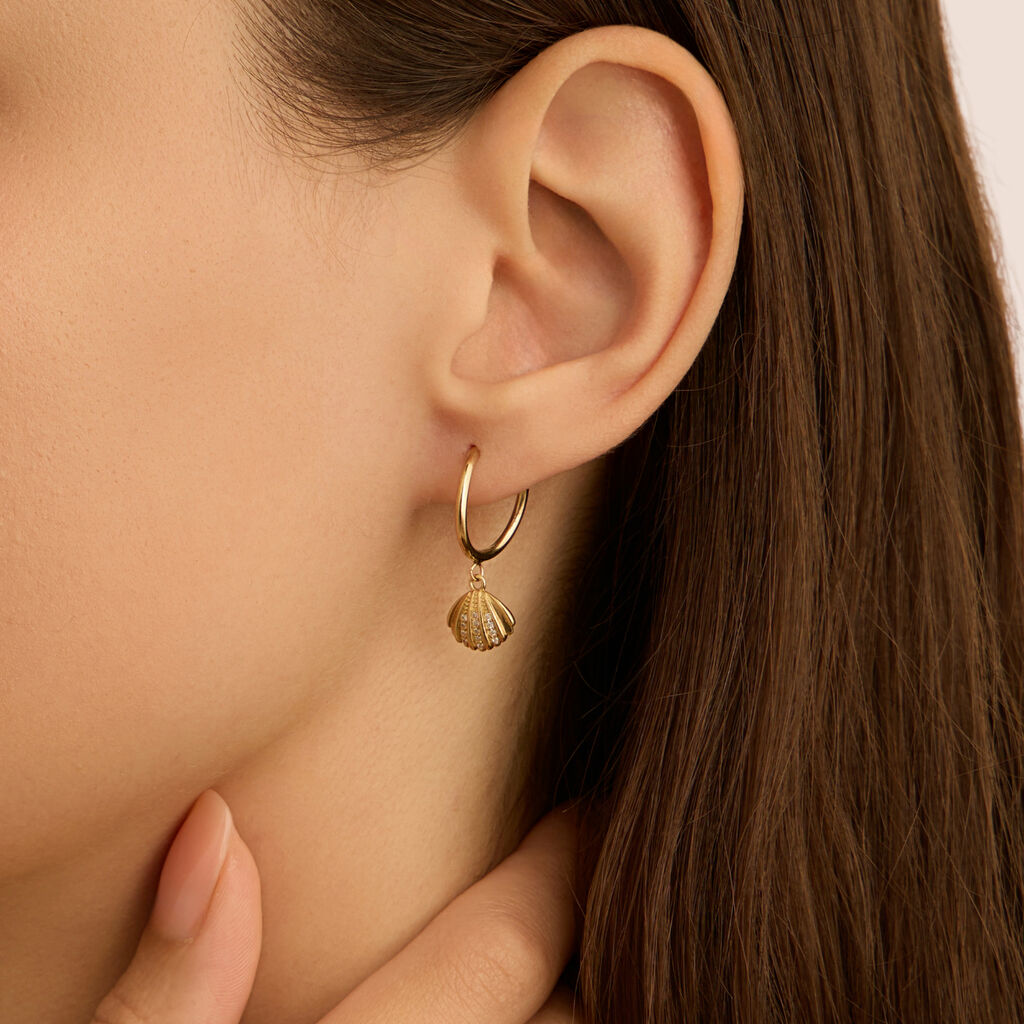 Orecchini A Cerchio Toujours Oro Giallo Cubic Zirconia