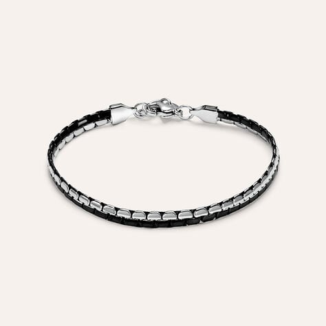 Bracciale Catena Man Code Acciaio Bicolore Bianco / Nero - Bracciali Uomo | Stroili