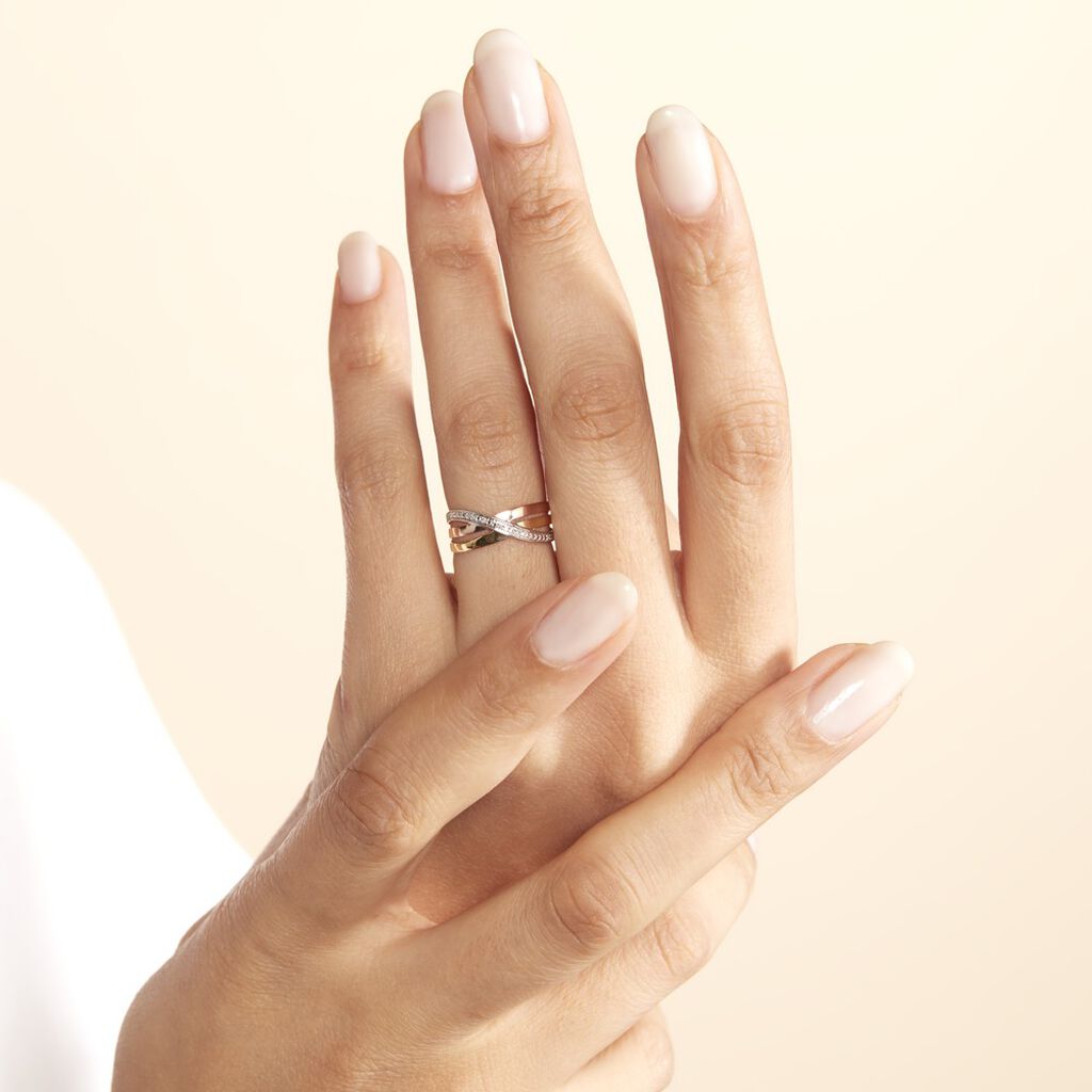 Anello Fascia Sophia Oro Tricolore Diamante