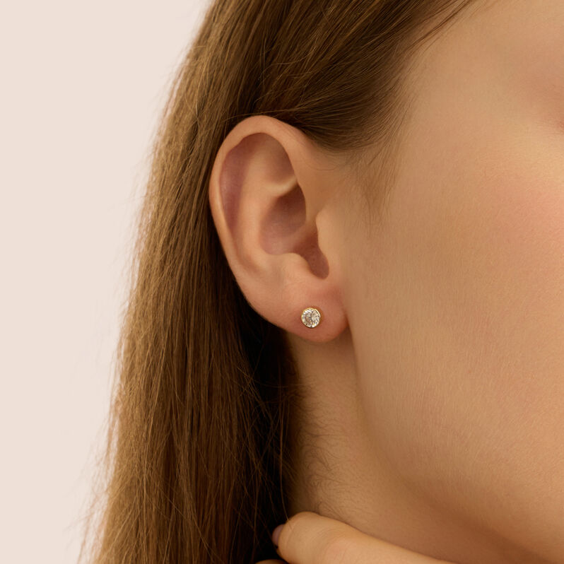 Orecchini Lobo Punto Luce Bon Ton Oro Giallo Cubic Zirconia - Orecchini a Lobo Donna | Stroili