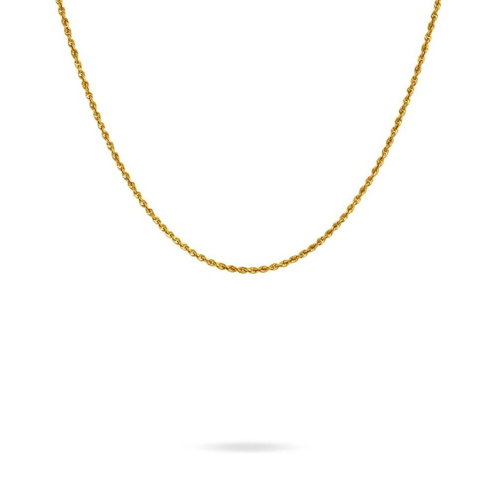Collana in oro giallo a maglia modello Fune