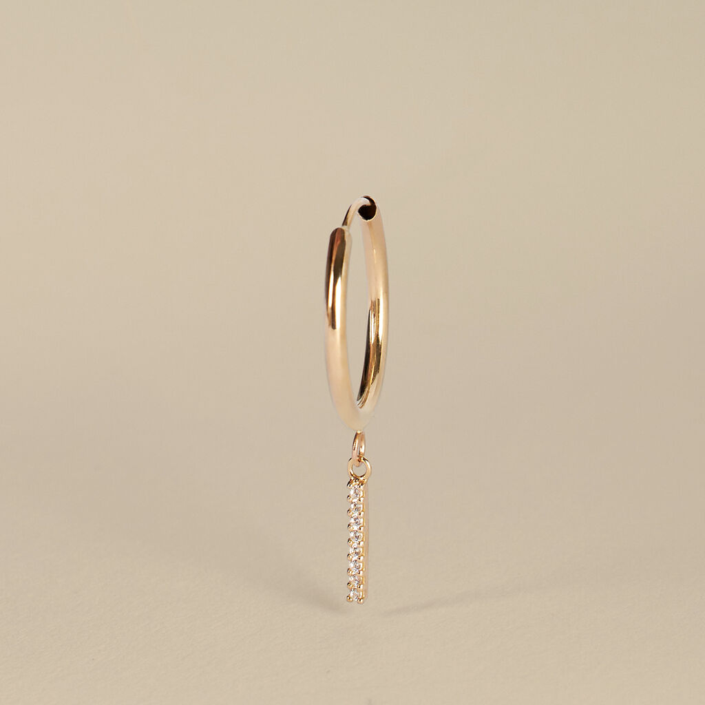 Mono Orecchino A Cerchio Toujours Oro Giallo Cubic Zirconia