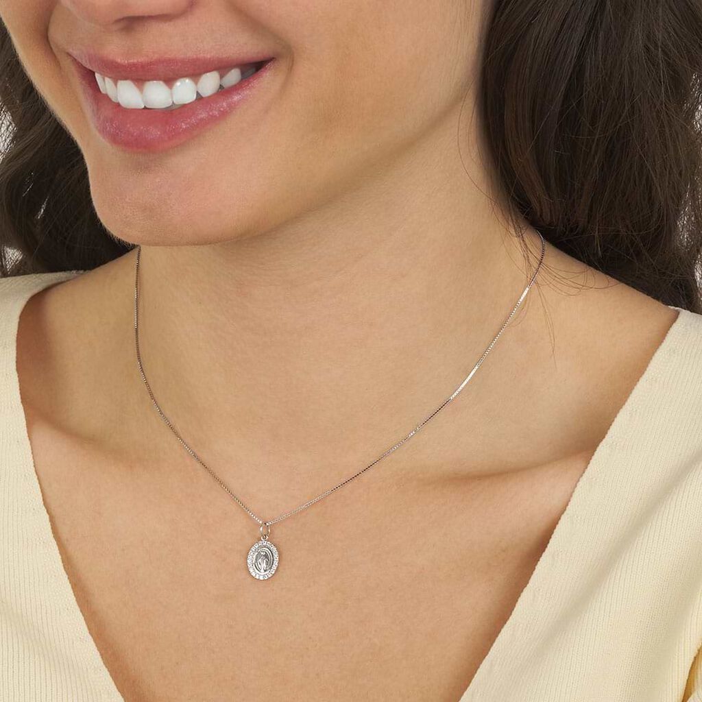 Pendente Holy Oro Bianco Cubic Zirconia - Ciondoli con Incisione Donna | Stroili