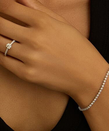 Bracciale Tennis Diamade Oro Bianco Diamante Lab-Grown