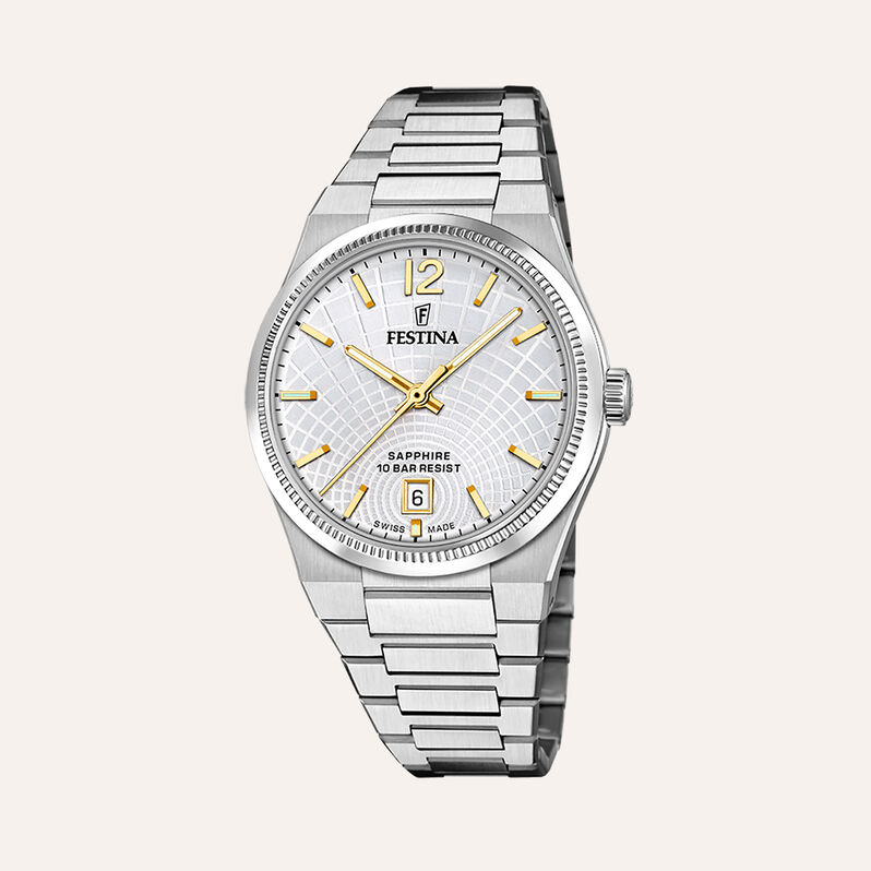 Orologio Al Quarzo Festina Swiss Made Riv&eacute; F20052/2 - Orologi con Datario Donna | Stroili