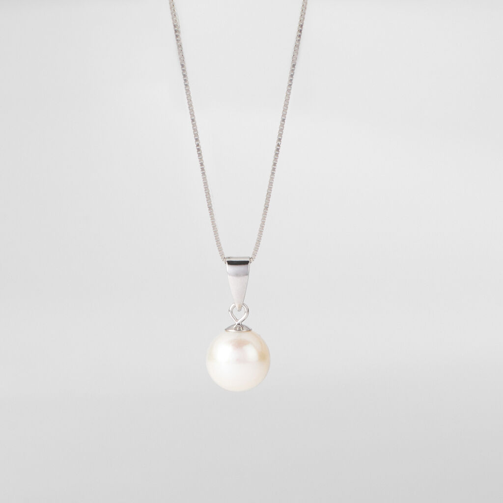 Collana Gabrielle Oro Bianco Perla D'Acqua Dolce - Collane Donna | Stroili
