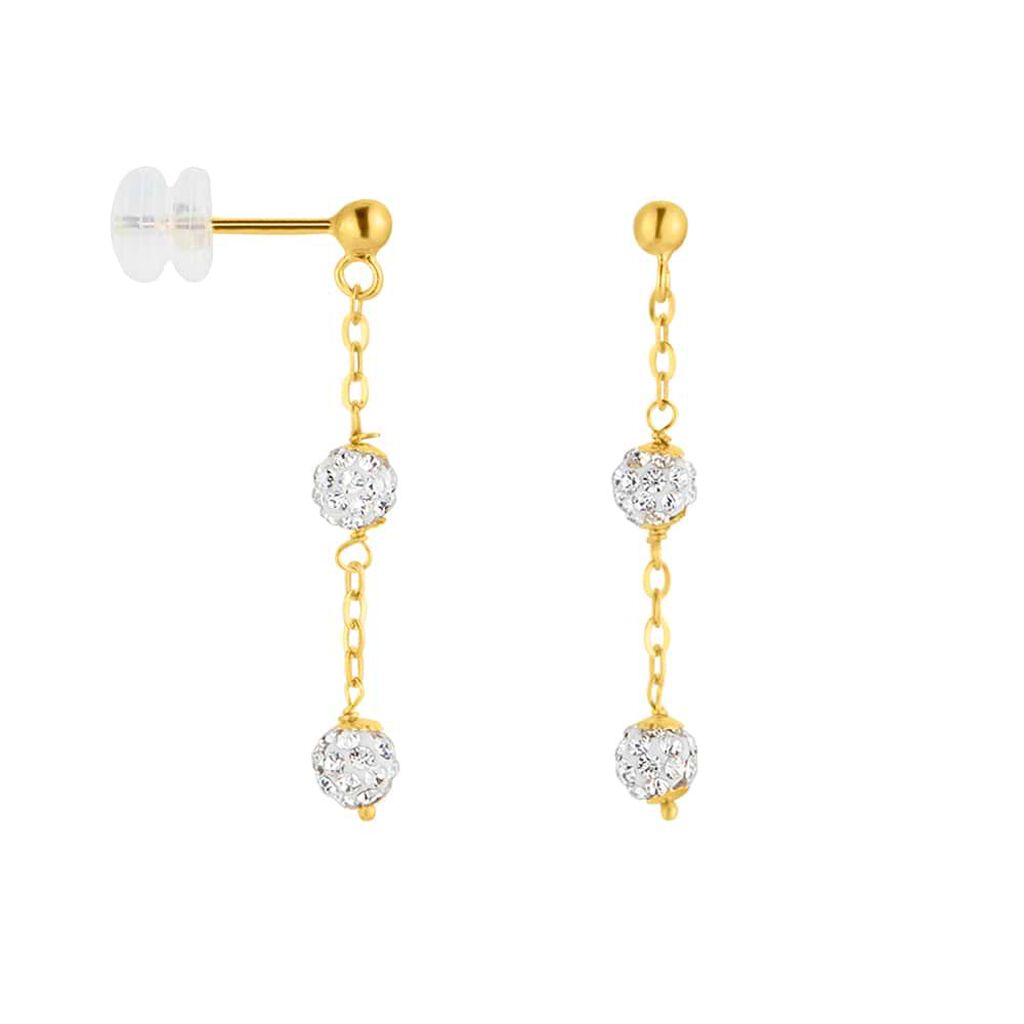 Orecchini Pendenti Christelle Oro Giallo Cristallo - Orecchini Pendenti Donna | Stroili