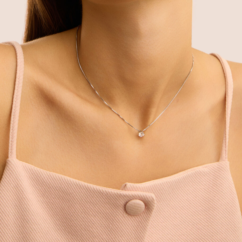 Collana Punto Luce Silver Elegance Argento Rodiato Cubic Zirconia