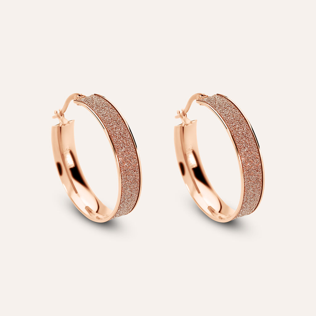 Orecchini A Cerchio Aura Acciaio Rosa