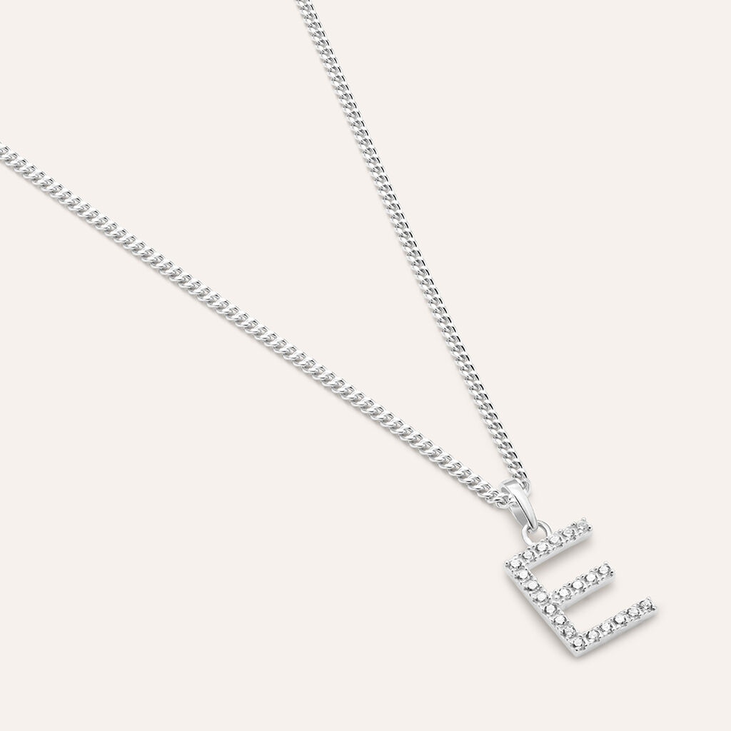 Pendente Po&egrave;me Oro Bianco Cubic Zirconia