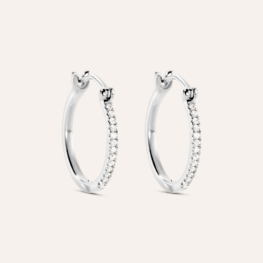 Orecchini A Cerchio Grace Oro Bianco Diamante