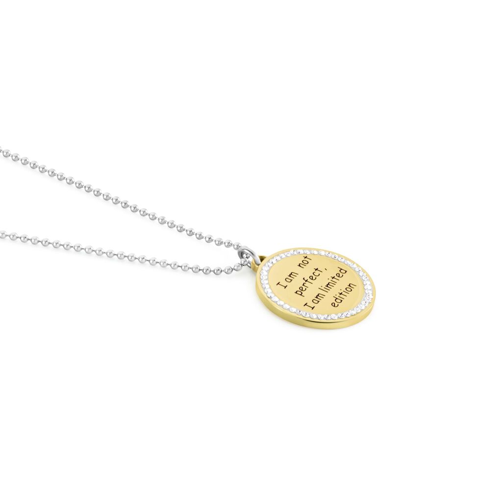 Collana Lady Message Acciaio Bicolore Happiness e Cristalli - Collane Donna | Stroili