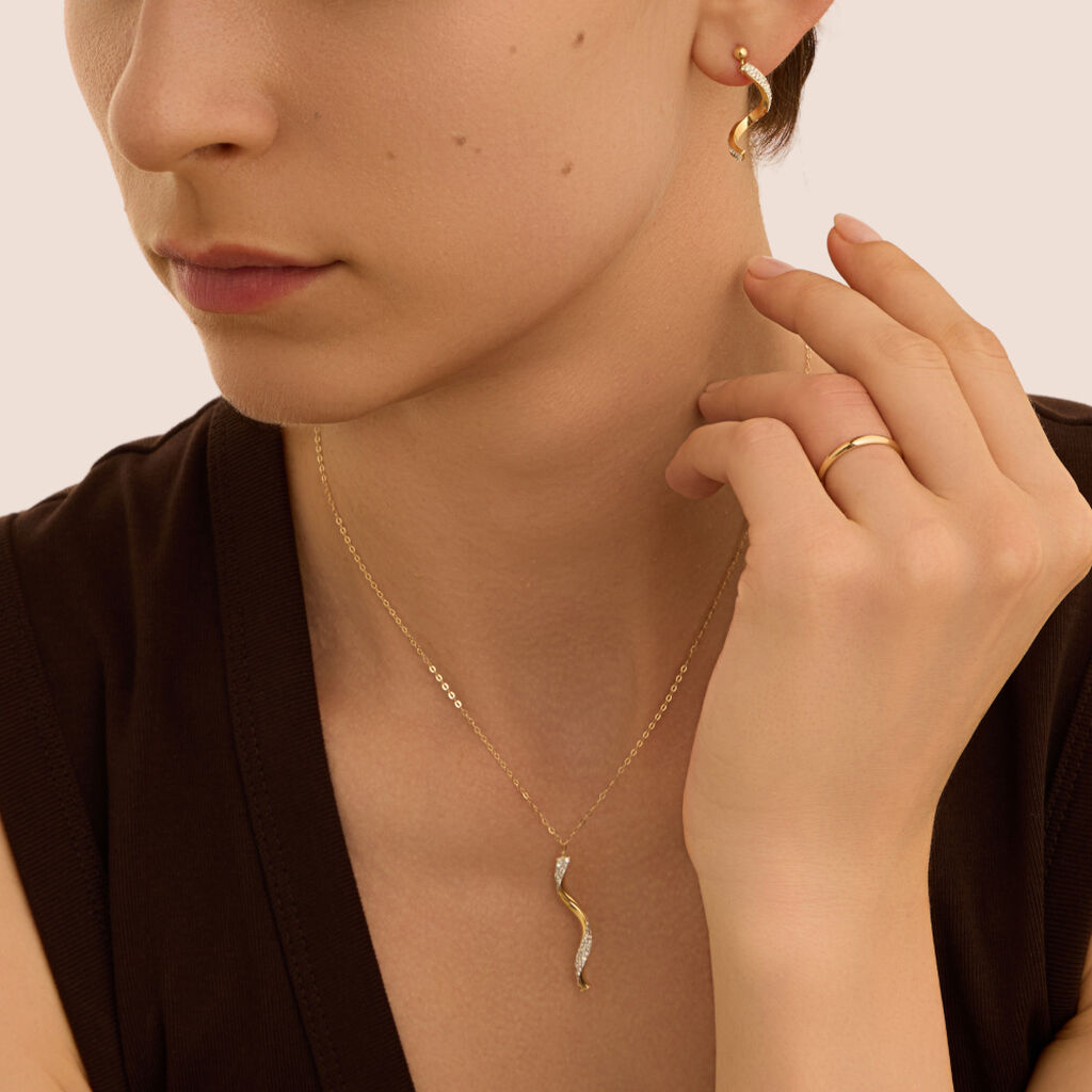 Collana Christelle Oro Giallo Cristallo