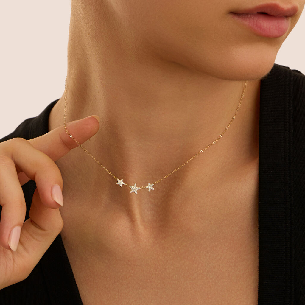 Collana Christelle Oro Giallo Cristallo