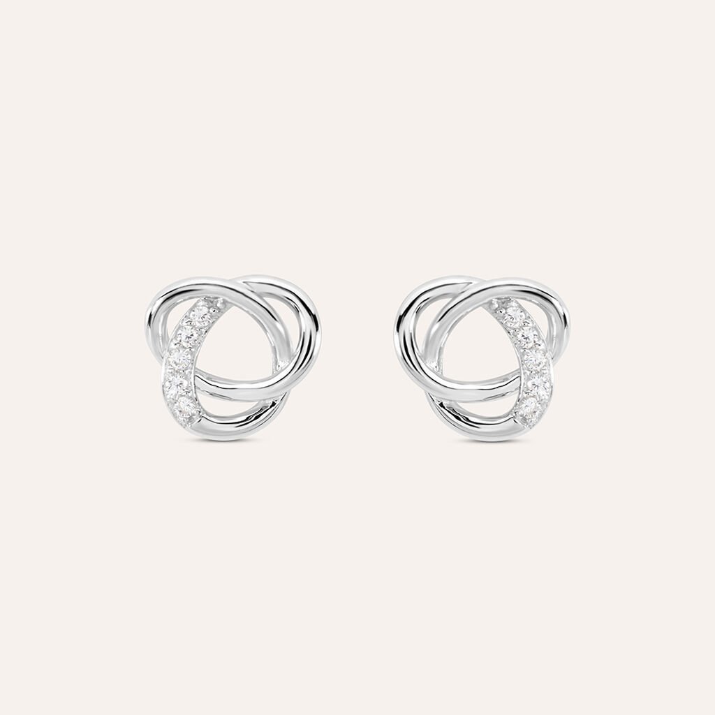 Orecchini Lobo Silver Shine Argento Rodiato Cubic Zirconia