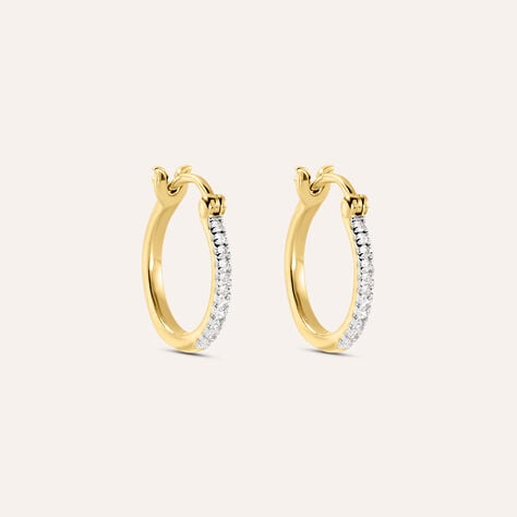 Orecchini A Cerchio Grace Oro Giallo Diamante - Orecchini a Cerchio Donna | Stroili