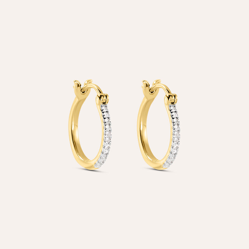 Orecchini A Cerchio Grace Oro Giallo Diamante - Orecchini a Cerchio Donna | Stroili