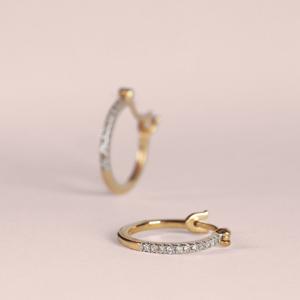 Orecchini A Cerchio Grace Oro Giallo Diamante - Orecchini a Cerchio Donna | Stroili