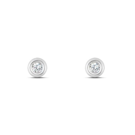 Orecchini Lobo Punto Luce Bon Ton Oro Bianco Cubic Zirconia - Orecchini a Lobo Donna | Stroili