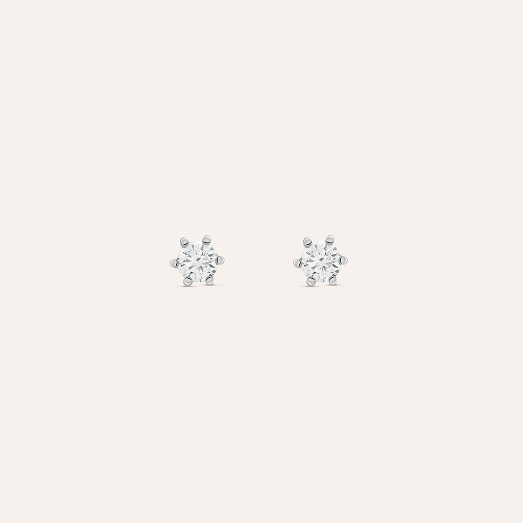 Orecchini Lobo Punto Luce Claire Oro Bianco Cubic Zirconia - Orecchini a Lobo Donna | Stroili