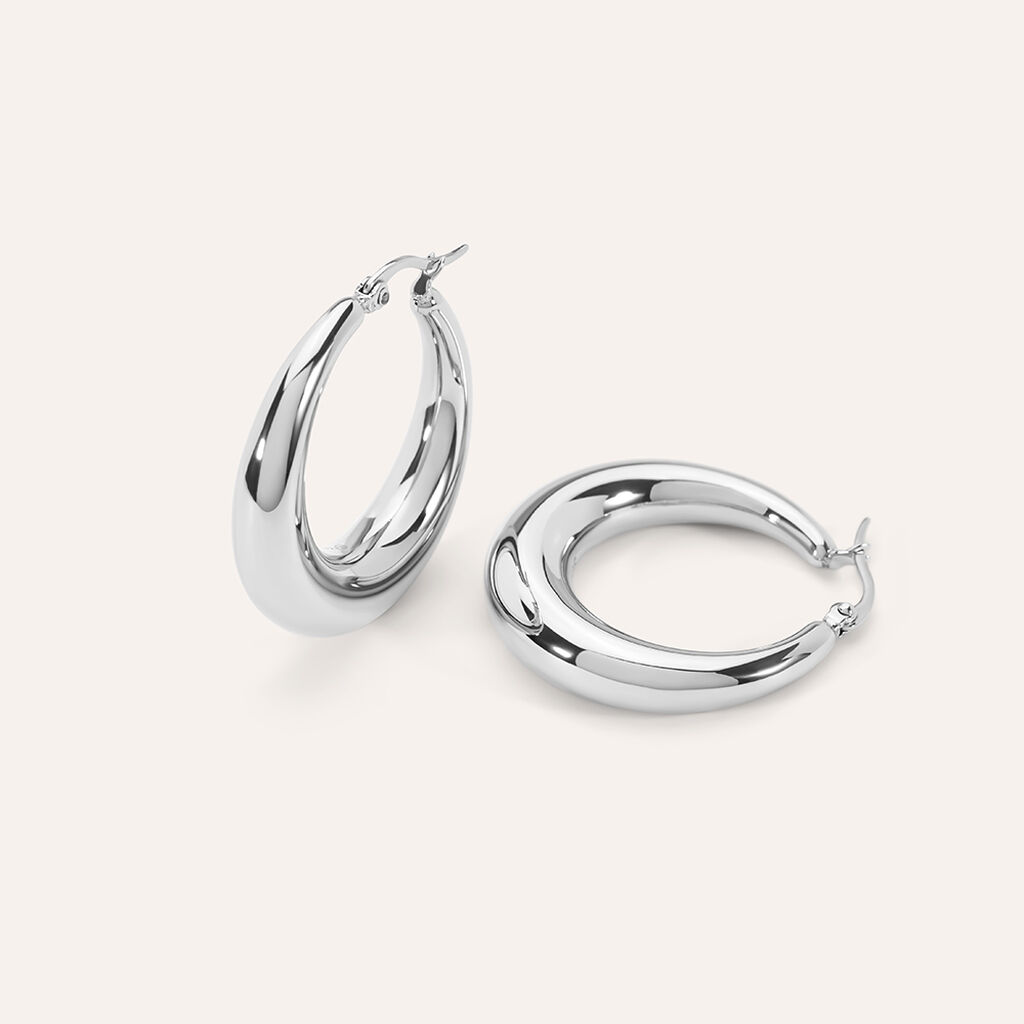 Orecchini A Cerchio Moonlight Acciaio