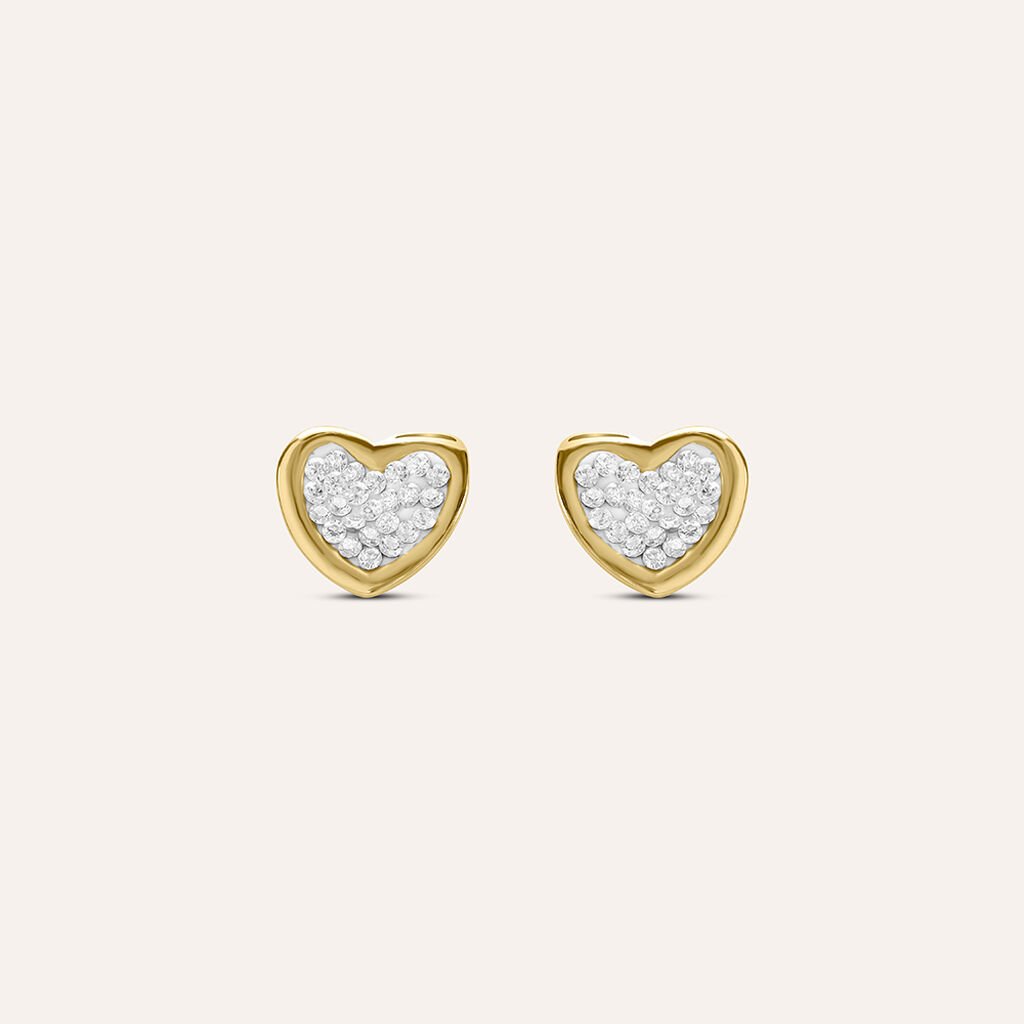 Orecchini Lobo Crystal Gold Oro Giallo Cristallo - Orecchini a Lobo Donna | Stroili