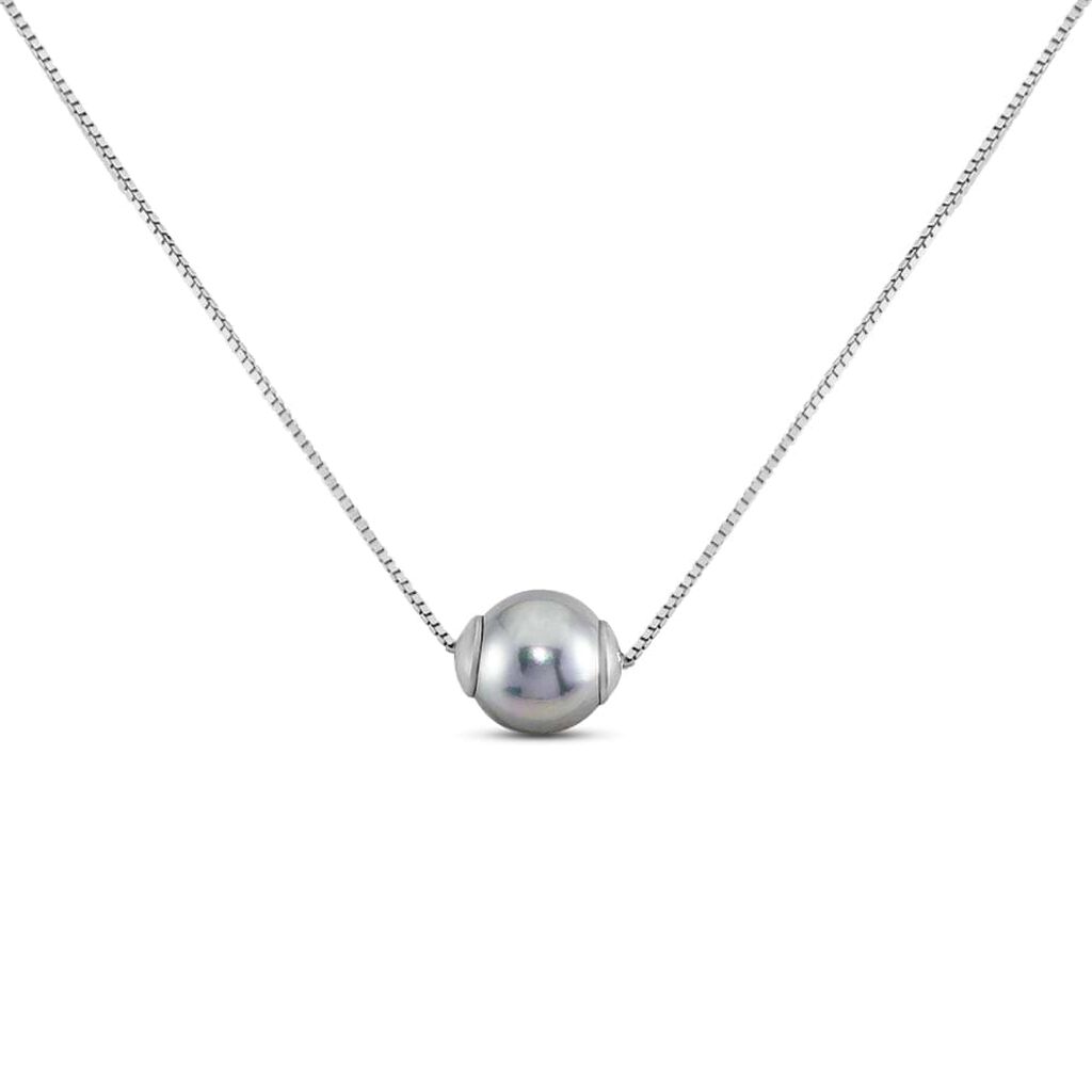 Girocollo in argento rodiato e perla - Collane Donna | Stroili