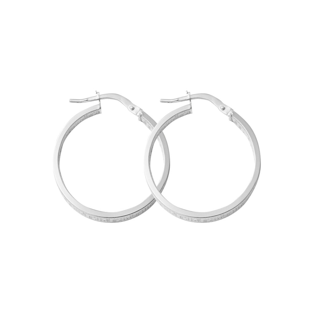 Orecchini A Cerchio Toujours Oro Bianco - Orecchini a Cerchio Donna | Stroili