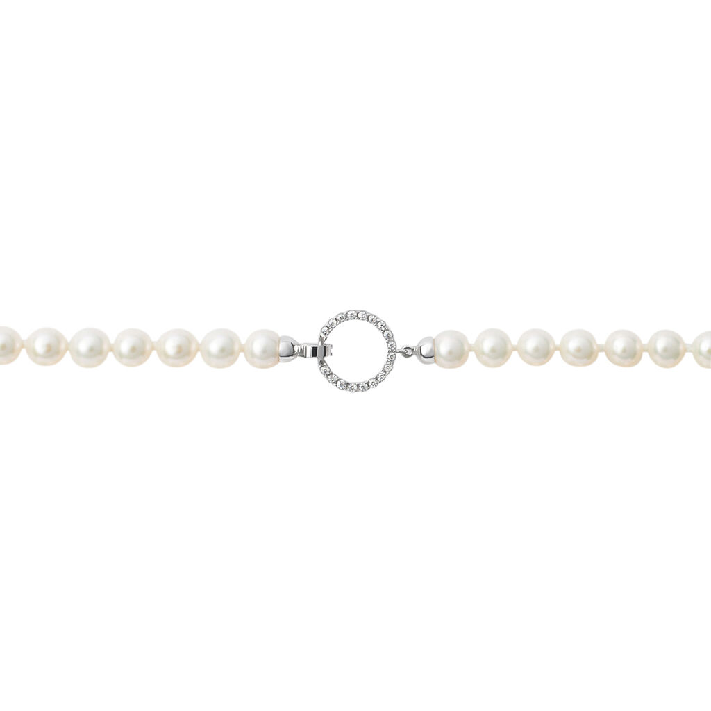 Collana Gabrielle Oro Bianco Perla D'Acqua Dolce Cubic Zirconia - Collane Donna | Stroili