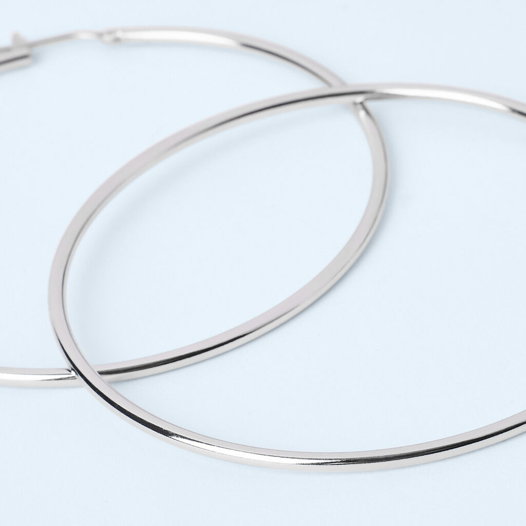 Orecchini A Cerchio Silver Collection Argento Rodiato